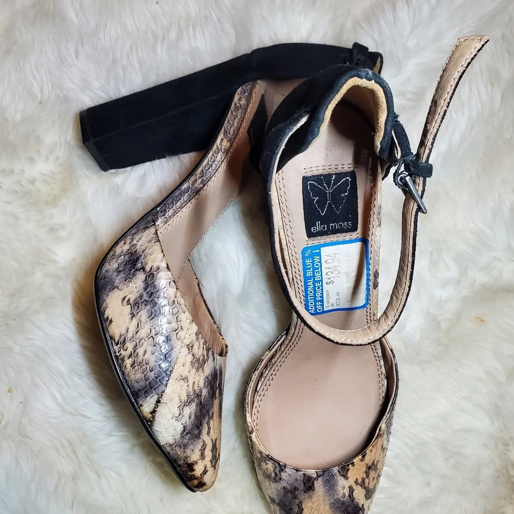 Ella moss snake women’s print/suede shoes size 9.5